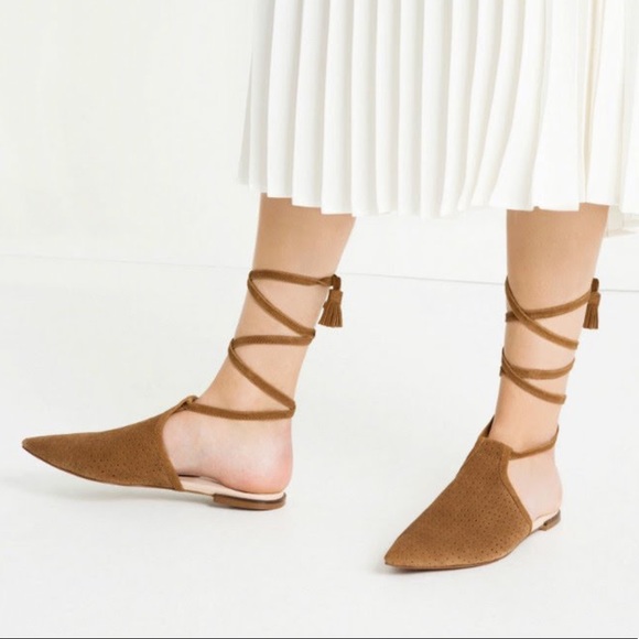 tan mule flats